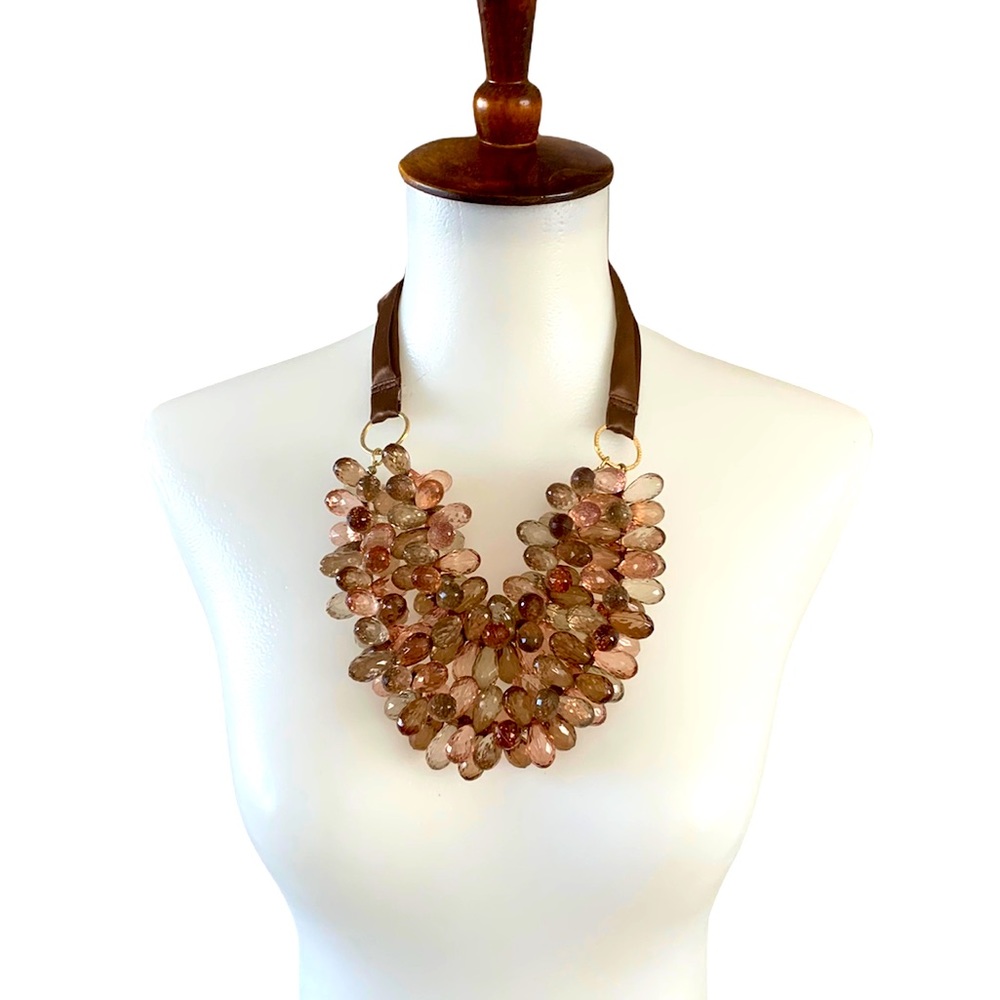 Statement Necklace with Satin Tie